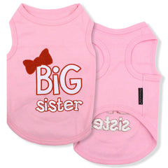 Parisian Pet Big Sister T-Shirt front view in pink, breathable comfort for pets