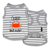 Parisian Pet Crabby but Cute embroidered tank top on a dog for playful daily wear.