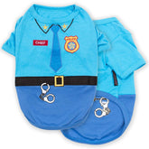 Parisian Pet dog shirt with embroidery police badge for standout costume appeal.