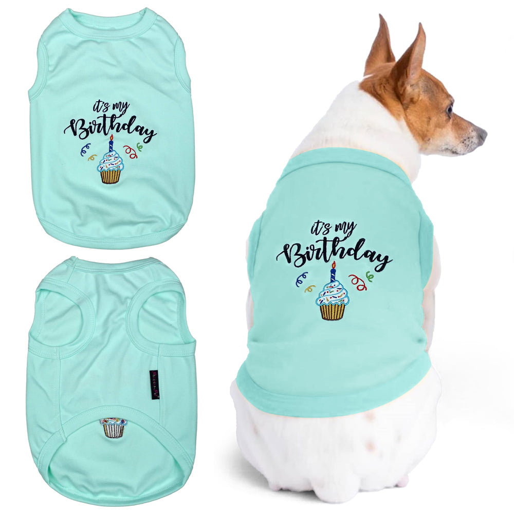 Parisian Pet dog t-shirt embroidered birthday close-up for festive style