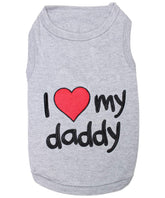 Parisian Pet dog t-shirt embroidered I Love My Daddy during park strolls