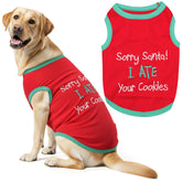 Parisian Pet dog tshirt embroidery Santa front highlights festive style and comfortable fit