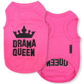 Parisian Pet Drama Queen T-shirt front embroidery highlights chic style and daily comfort.