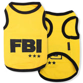 Parisian Pet FBI dog shirt front view for stylish everyday wear in breathable cotton.