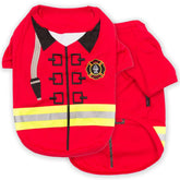 Parisian Pet firefighter embroidery dog shirt with badge detail for stylish costume moments.