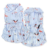 Parisian Pet Flamingo Dress front view in lightweight cotton for summer comfort
