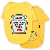 Parisian Pet mustard shirt front view for stylish dog fashion.