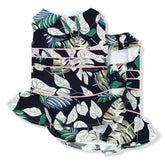 Parisian Pet palm leaves dress front view shows tropical print for sunny outings