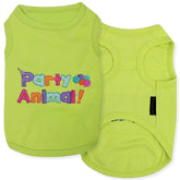Parisian Pet party animal embroidered front view dog tshirt for stylish playtime