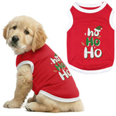 Parisian Pet red dog tshirt embroidered closeup—festive detail and quality