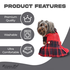 Parisian Pet Scottish Red Dress lightweight fabric keeps pups cool in summer