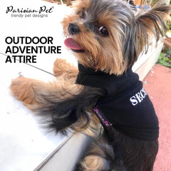 Parisian Pet security vest in action during park walks.