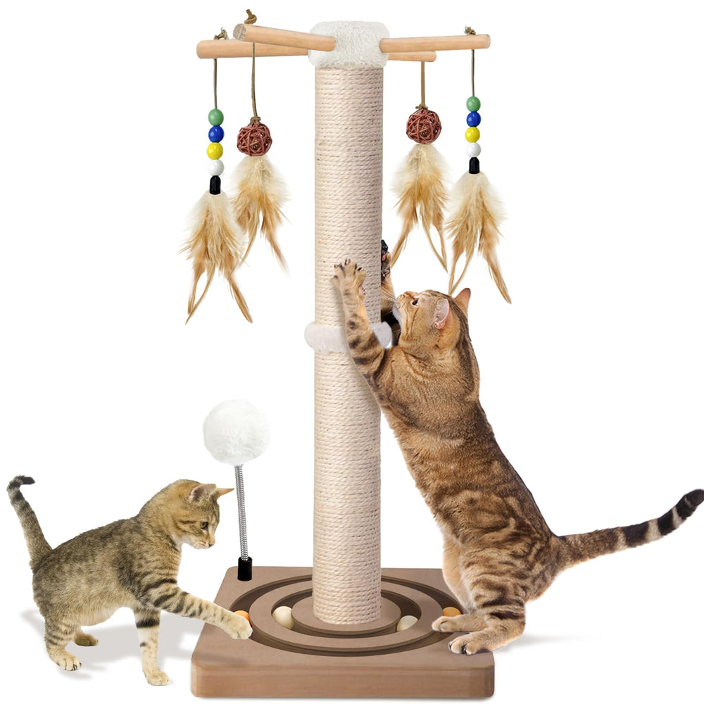 PAROTO cat scratching post wrapped in natural sisal for durable scratching and furniture protection.