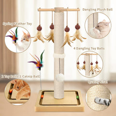 PAROTO sisal post featuring hanging balls for engaging play sessions.