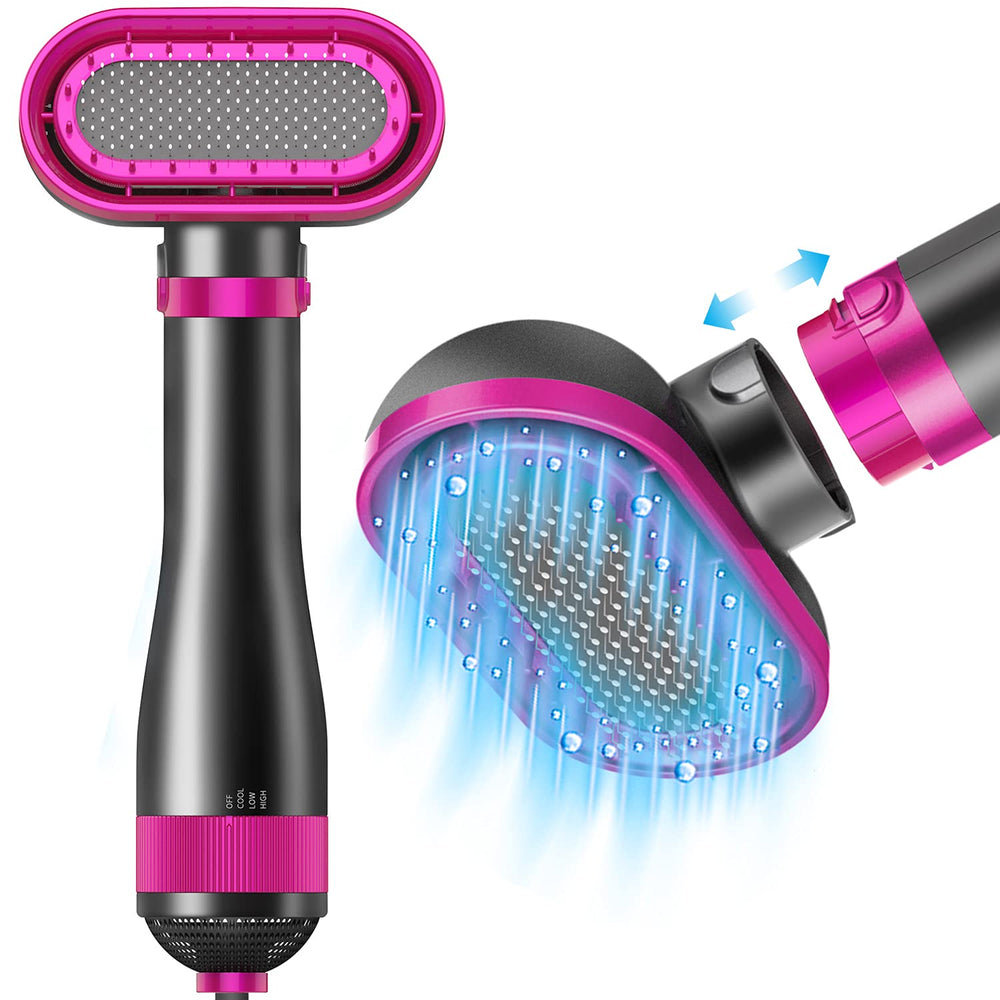 PARSMARDO 2-in-1 pet hair dryer brush for quick grooming and detangling fur