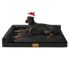 Patas Lague orthopedic dog bed front view with non-slip bottom for stable placement