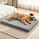 Patas Lague orthopedic XL dog bed closeup shows plush foam support for joint comfort