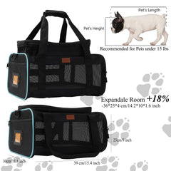 PATAZONE cat carrier breathable mesh close-up demonstrating airflow and pet comfort