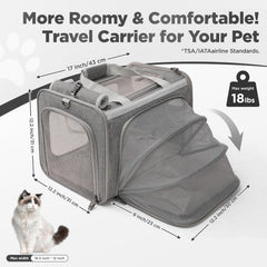 PATAZONE cat carrier side-entry design simplifies pet access during trips.