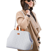 Patazone small dog bag tote grey exterior for discreet, stylish pet transport.