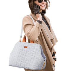 Patazone small dog bag tote grey exterior for discreet, stylish pet transport.