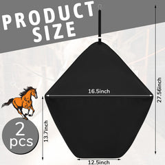 Paterr black horse feed bag with strap design for secure mounting