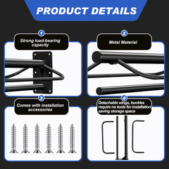 Paterr detachable wing plate design on the saddle rack maximizes space efficiency.