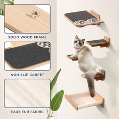 PATHOSIO PETS solid natural pine wood shelves showcase durable construction.