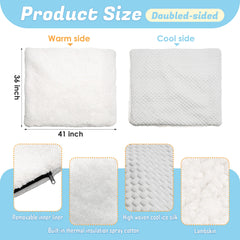 PatiencET dog cooling mat warm sheepskin side adds cozy warmth.
