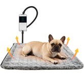 PatiencET heated cat pad 18x18 angle view offers quick warmth for sleepy kittens.