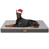 Patas Lague orthopedic dog bed foam closeup highlights egg-crate support for joints.