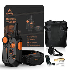 PATPET dog shock collar remote shows 0.75-mile outdoor training range.