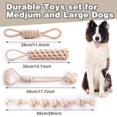 PATTEPOINT ball rope toy 17.7-inch encourages interactive tug and fetch for large dogs