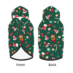 PAUSEBOLL Pets Christmas Deer Tree Hoodie back pocket shows handy snack storage.