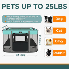 PAW BALLET playpen doors image emphasizes easy access with roll-up doors.