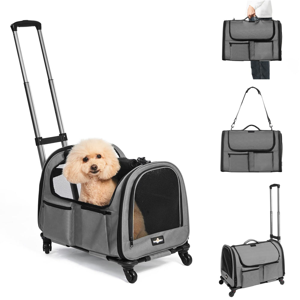 PAW BALLET large pet carrier with wheels front-view for smooth transport