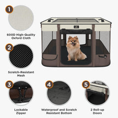 PAW BALLET Retractable Shade Cover provides shade and comfort during outdoor sessions.