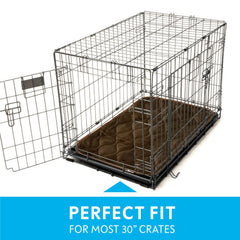 Paw Inspired crate mat moisture-wicking layer helps stay dry after accidents.