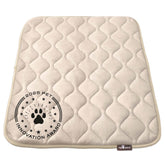 Paw Inspired plush crate mat with soft top layer for cozy kenneling.