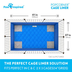 Paw Inspired waterproof blue-back cage liner keeps leaks at bay.