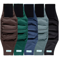 Paw Legend pack of five large male dog diapers with secure fit for easy, at-home protection.
