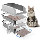 Paw Libero XL enclosed stainless-litter-box shows durable construction for odor control and privacy