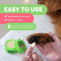 Paw Nectar paw balm packaging shown for convenient at home paw care.