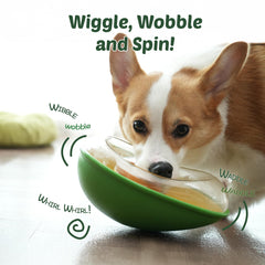 PAW QUEST Avocado non-spill wobble toy dispenser size adjustment for slower feeding