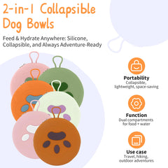 PawSailor collapsible bowls folded flat highlighting compact storage