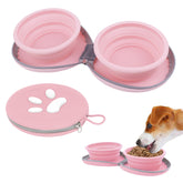 PawSailor cuenco plegable para mascotas, compacto para viajes y paseos.