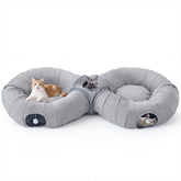 Pawaboo 2in1 cat tunnel bed 8-shaped maze for spacious play and rest.