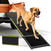 Pawaboo 74inch dog ramp side view for easier car access and joint-friendly climbs.
