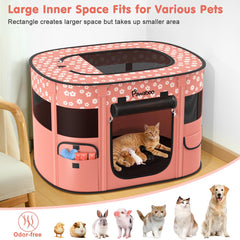 Pawaboo breathable-mesh playpen sides promote airflow and comfort.