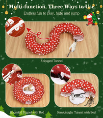 Pawaboo cat tunnel with plush balls invites interactive play and self-amusement.